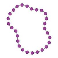 pink mardi gras necklace over white vector