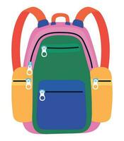 colored backpack design over white vector