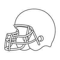 american football helmet silhouette over white vector