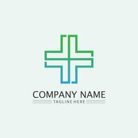 Hospital logo and health care icon symbols template icons app vector