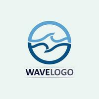 Icono de onda y gota de agua, diseño de ilustraciones vectoriales, logotipo empresarial vector