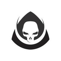 Crossbones death skull, danger or poison flat icon for apps and websites vector