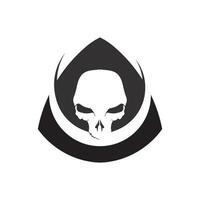 Crossbones death skull, danger or poison flat icon for apps and websites vector