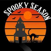 Halloween t-shirt design Spooky Season vector