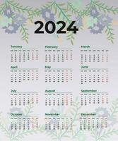 Unique and creative Calendar Design template 2024 vector