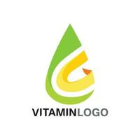 vitamina c logo vector diseño vector icono salud nutrición