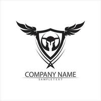 spartan logo and vector design helmet and head
