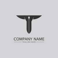 T letter, T logo vector font alphabet design and icon T