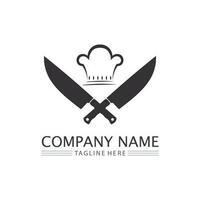 knife and Chef kitchen icon vector Cutlery Kitchen utensils symbol for cooking design