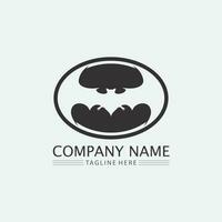 Bat logo animal and vector, wings, black, halloween, vampire, gothic, illustration, design bat icon vector