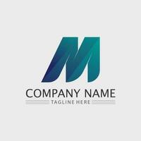 M letter an M font logo design vector identity icon sign