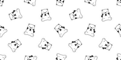 Bear seamless pattern vector polar bear sitting breed scarf isolated cartoon illustration tile background repeat wallpaper