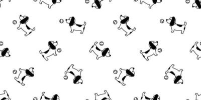 Dog seamless pattern french bulldog vector ball toy isolated paw Breed repeat wallpaper cartoon tile background