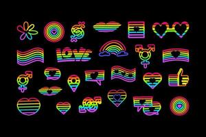 Neon Pride Icon Set vector