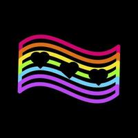 Neon Rainbow Heart Flag Pride Party Icon vector