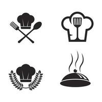 Hat chef logo template vector