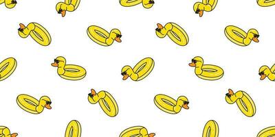 duck seamless pattern vector swimming ring pool duck rubber Flamingos summer repeat wallpaper scarf isolated tile background cartoon illustration