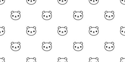 bear seamless pattern polar bear vector panda teddy background isolated wallpaper repeat