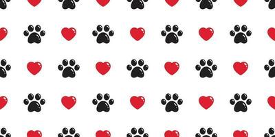 Dog Paw seamless pattern vector heart valentine french bulldog footprint cartoon tile background repeat wallpaper scarf isolated illustration