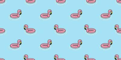 Flamingo seamless pattern vector swimming ring pool pink Flamingos exotic bird tropical summer scarf isolated repeat wallpaper tile background cartoon illustration