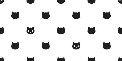 cat seamless pattern vector head calico black kitten isolated repeat wallpaper cartoon illustration tile background