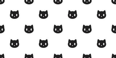 cat seamless pattern vector head calico black kitten isolated repeat wallpaper cartoon tile background illustration