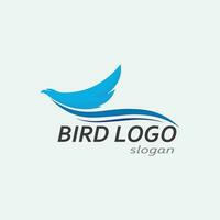 Birds and swallow dove logo design and vector animal wings and flying bird