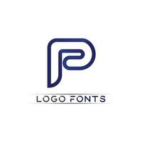 p letra y fuente logo p diseño vector empresa identidad empresarial