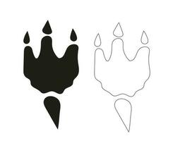 Hand drawn dragon paw tattoo. vector