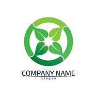 Tree leaf vector design eco friendly concept logo