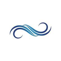 Logotipo de la playa de olas y aplicación de iconos de plantilla de símbolos azules vector