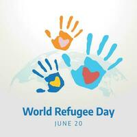 world refugee day vector design for celebration. refugee day template for celebration. flat hand vector design. globe vector design.