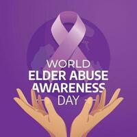 world elder abuse awareness day design template for celebration. elder abuse awareness ribbon. purple ribbon. vector