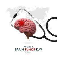 mundo cerebro tumor día diseño para untado conciencia y educar personas acerca de cerebro tumores vector