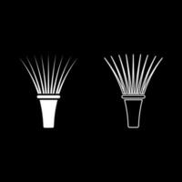 Bunch grass eat leek feathers leek feathers leaf cut salad ingredient vegetable food tied bundle set icon white color vector illustration image solid fill outline contour line thin flat style