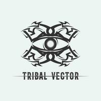 tribal, clásico, negro, étnico, tatuaje, icono, vector, ilustración, diseño, logotipo vector