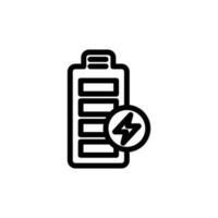 Battery fully charged icon in trendy line style design. Vector graphic illustration. Fully charged battery symbol for website, logo, app and interface design