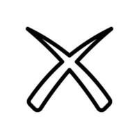 Wrong sign icon in trendy line style design. Vector graphic illustration. Wrong sign symbol for website, logo, app and interface design. Black icon