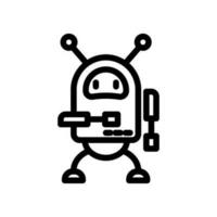 robot icono en de moda línea estilo diseño. vector gráfico ilustración. robot símbolo para sitio web, logo, aplicación y interfaz diseño. negro icono