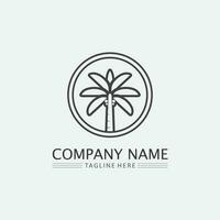 Palm tree summer logo template vector