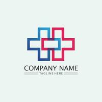 Hospital logo and health care icon symbols template icons app vector