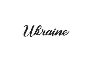 Ukraine typography vector with black color on white background.