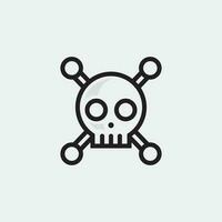 skull and bones icon logo design vector graphic illustration symbol