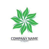 Tree leaf vector design eco friendly concept logo