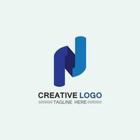 N logo font company logo business and letter initial N design vector and letter for logo