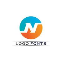 N logo font company logo business and letter initial N design vector and letter for logo