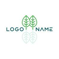 vector de hoja de árbol y concepto amigable de diseño de logotipo verde