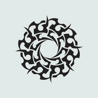 icono de diseño de logotipo vectorial tribal negro y signo tribal vector