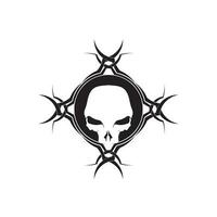 Crossbones death skull, danger or poison flat icon for apps and websites vector