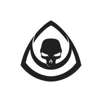 Crossbones death skull, danger or poison flat icon for apps and websites vector